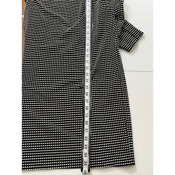 Chico’s Size 00 (US 2) Mini Dot Shift Dress Black White 3/4 Sleeve Work Casual - Picture 7 of 11